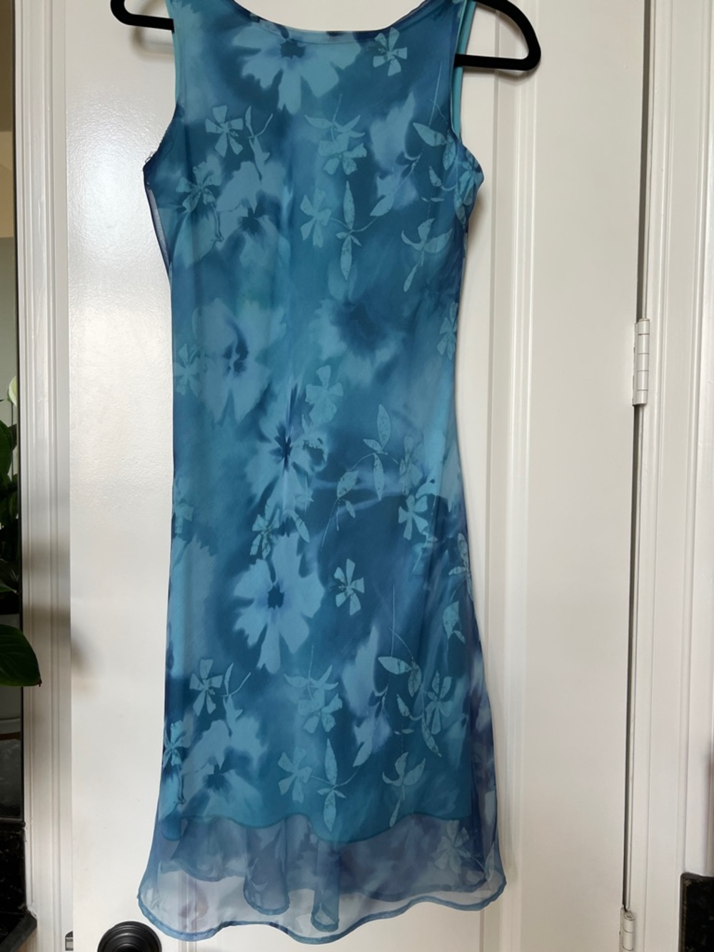 Alyn Paige Blue Floral Midi Slip Dress